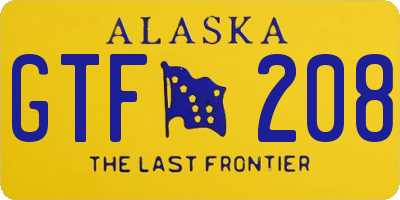 AK license plate GTF208