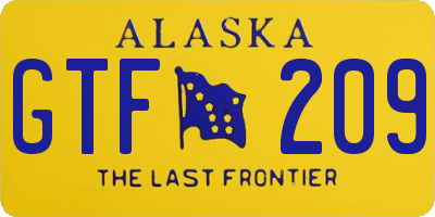 AK license plate GTF209