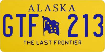 AK license plate GTF213