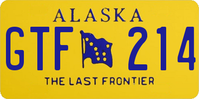 AK license plate GTF214