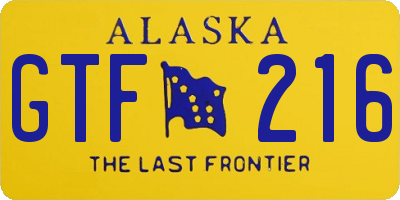 AK license plate GTF216