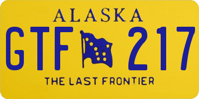 AK license plate GTF217