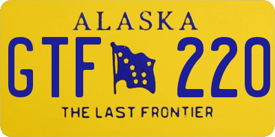 AK license plate GTF220