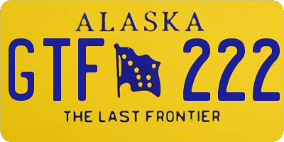 AK license plate GTF222