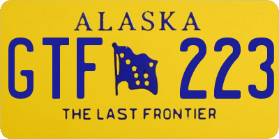 AK license plate GTF223
