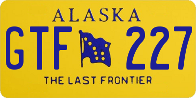 AK license plate GTF227