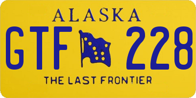 AK license plate GTF228