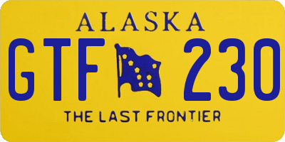 AK license plate GTF230