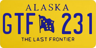 AK license plate GTF231