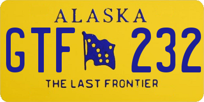AK license plate GTF232