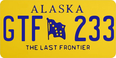 AK license plate GTF233