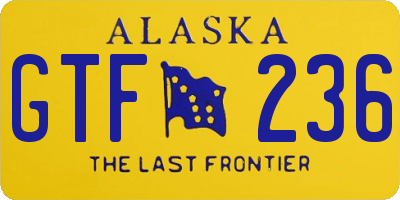 AK license plate GTF236