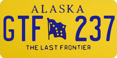 AK license plate GTF237