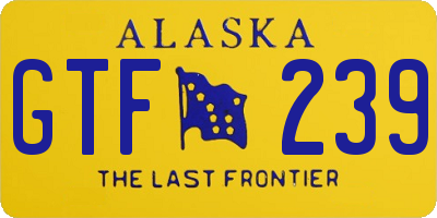 AK license plate GTF239