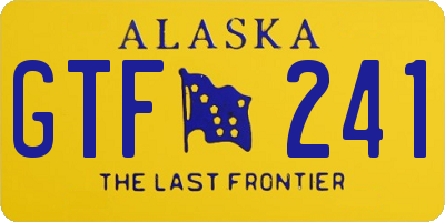 AK license plate GTF241