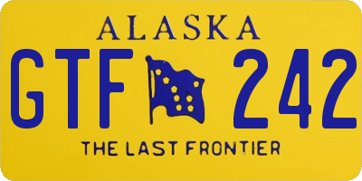 AK license plate GTF242