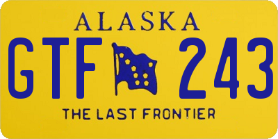 AK license plate GTF243