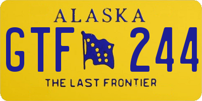 AK license plate GTF244