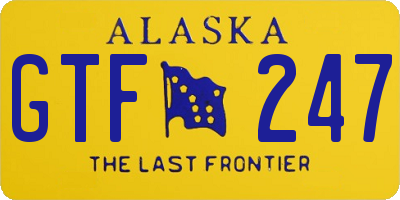 AK license plate GTF247