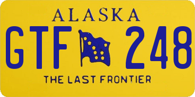 AK license plate GTF248