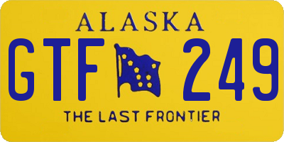 AK license plate GTF249