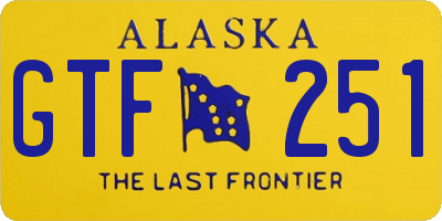 AK license plate GTF251