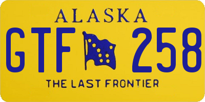 AK license plate GTF258