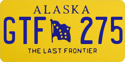 AK license plate GTF275