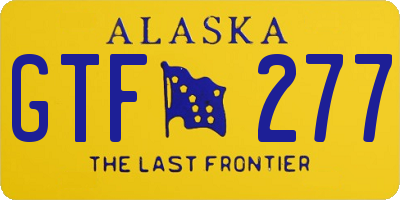 AK license plate GTF277