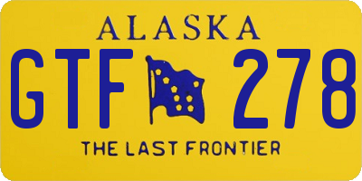 AK license plate GTF278