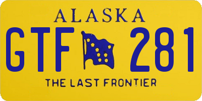 AK license plate GTF281