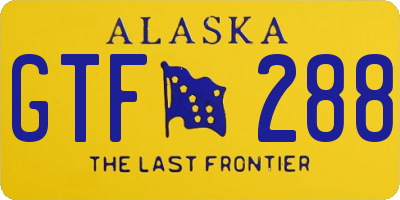 AK license plate GTF288