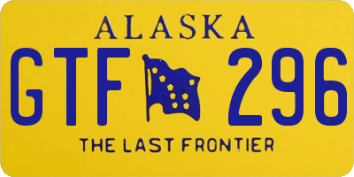 AK license plate GTF296