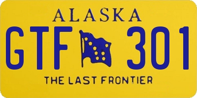 AK license plate GTF301