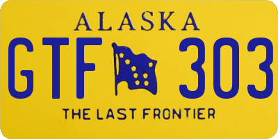 AK license plate GTF303