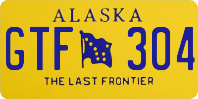 AK license plate GTF304