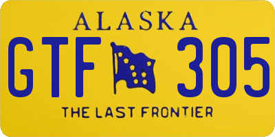 AK license plate GTF305