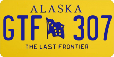 AK license plate GTF307