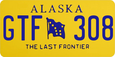 AK license plate GTF308