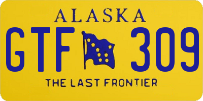 AK license plate GTF309