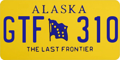 AK license plate GTF310