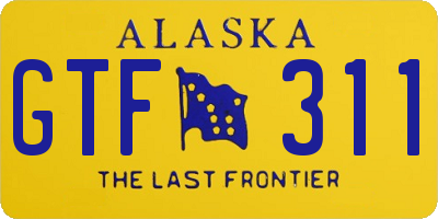 AK license plate GTF311