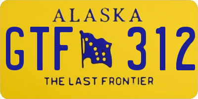 AK license plate GTF312