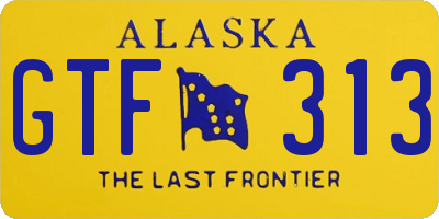 AK license plate GTF313