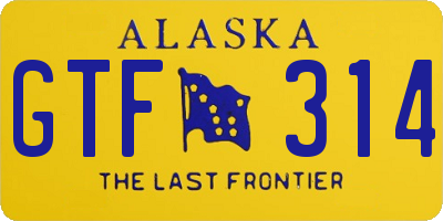 AK license plate GTF314