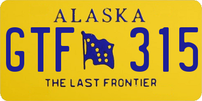 AK license plate GTF315