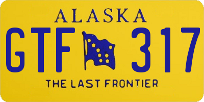 AK license plate GTF317