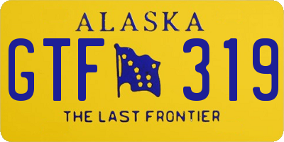 AK license plate GTF319