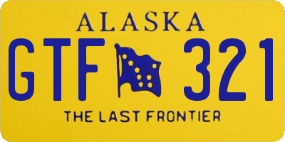 AK license plate GTF321