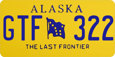 AK license plate GTF322